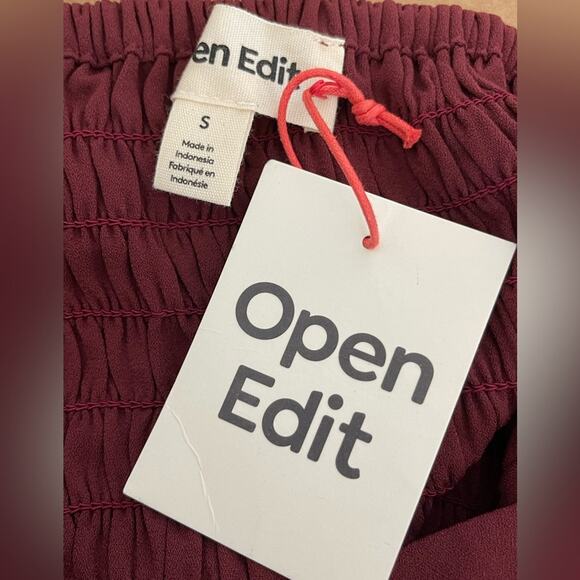 New ~ OPEN EDIT ~  (Nordstrom) Ruched Keyhole Crop Top ~ Small - Picture 5 of 9